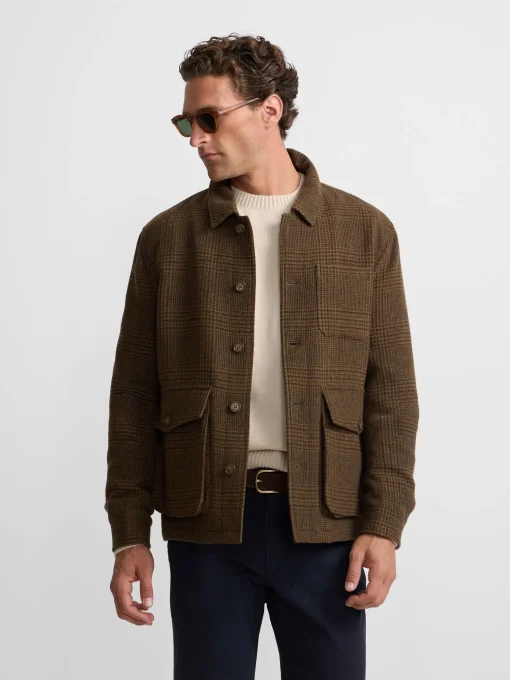 Silbon Smart Casual·Abrigos Y Cazadoras-Chaqueta principe de gales bolsillos Marron