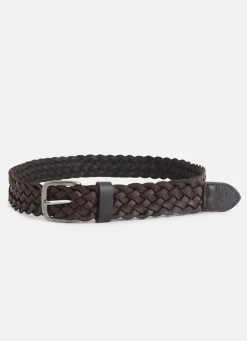 Silbon Cinturones-Cinturon kids piel trenzado Marron