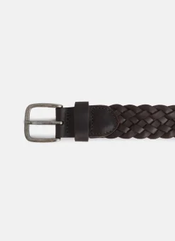Silbon Cinturones-Cinturon kids piel trenzado Marron