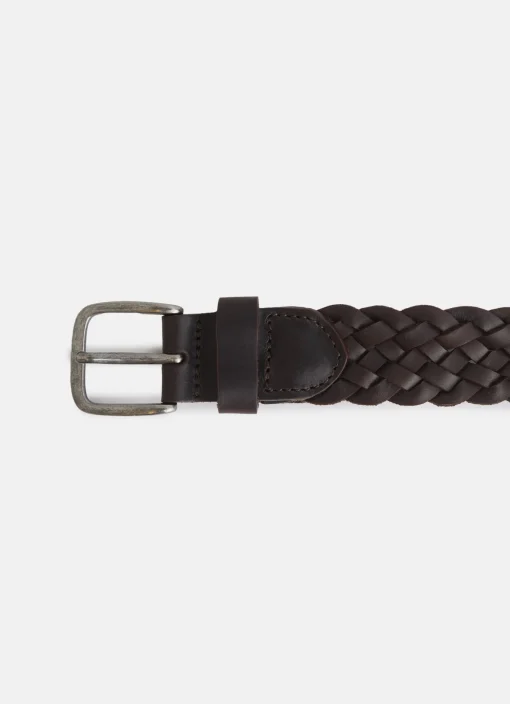 Silbon Cinturones-Cinturon kids piel trenzado Marron