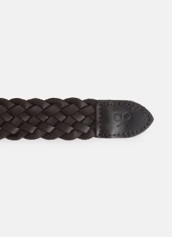 Silbon Cinturones-Cinturon kids piel trenzado Marron