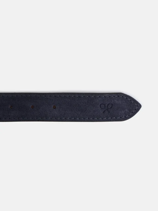 Silbon Pequeña Marroquinería·Cinturones, Tirantes Y Gemelos-Cinturon piel ante pespunte azul indigo Azul indigo
