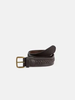 Silbon Pequeña Marroquinería·Cinturones, Tirantes Y Gemelos-Cinturon piel detalle cuerda Marron