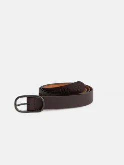 Silbon Pequeña Marroquinería·Cinturones, Tirantes Y Gemelos-Cinturon piel detalles marron oscuro Marron oscuro