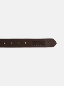 Silbon Pequeña Marroquinería·Cinturones, Tirantes Y Gemelos-Cinturon piel detalles marron oscuro Marron oscuro