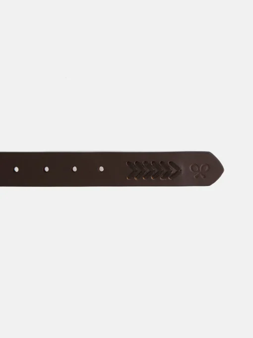 Silbon Pequeña Marroquinería·Cinturones, Tirantes Y Gemelos-Cinturon piel detalles marron oscuro Marron oscuro