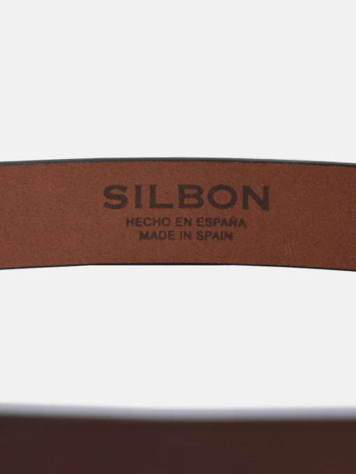 Silbon Pequeña Marroquinería·Cinturones, Tirantes Y Gemelos-Cinturon piel hebilla redonda Marron