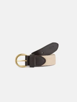 Silbon Pequeña Marroquinería·Cinturones, Tirantes Y Gemelos-Cinturon piel lona Beige