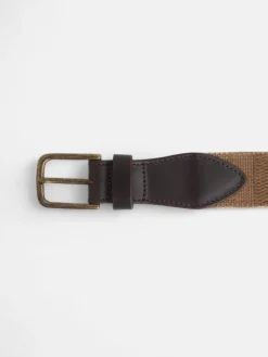 Silbon Pequeña Marroquinería·Cinturones, Tirantes Y Gemelos-Cinturon piel lona beige medio Beige medio