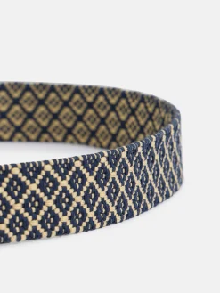 Silbon Pequeña Marroquinería·Cinturones, Tirantes Y Gemelos-Cinturon piel tejido geometrico Marrón