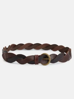 Silbon Pequeña Marroquinería·Cinturones, Tirantes Y Gemelos-Cinturon trenzado piel bicolor Marron