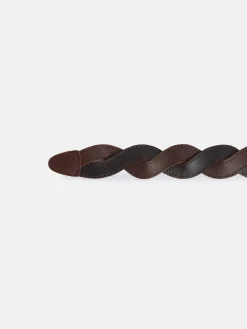 Silbon Pequeña Marroquinería·Cinturones, Tirantes Y Gemelos-Cinturon trenzado piel bicolor Marron