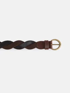Silbon Pequeña Marroquinería·Cinturones, Tirantes Y Gemelos-Cinturon trenzado piel bicolor Marron