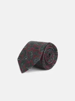 Silbon Accesorios·Corbatas, Pajaritas Y Pañuelos-Corbata cachemira Burdeos