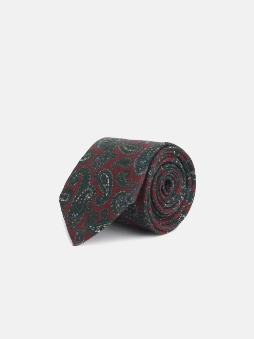 Silbon Accesorios·Corbatas, Pajaritas Y Pañuelos-Corbata cachemira Burdeos