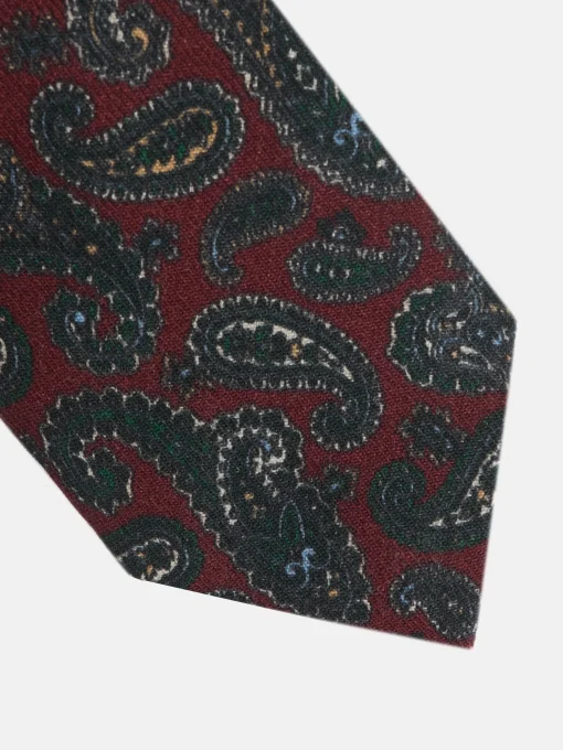 Silbon Accesorios·Corbatas, Pajaritas Y Pañuelos-Corbata cachemira Burdeos