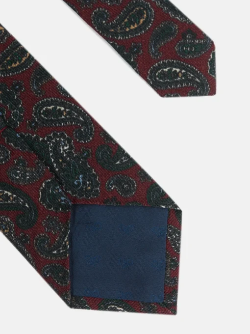 Silbon Accesorios·Corbatas, Pajaritas Y Pañuelos-Corbata cachemira Burdeos