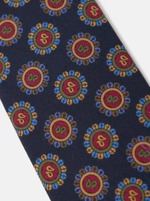 Silbon Accesorios·Corbatas, Pajaritas Y Pañuelos-Corbata circulos azul marino Azul marino