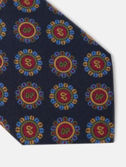Silbon Accesorios·Corbatas, Pajaritas Y Pañuelos-Corbata circulos azul marino Azul marino