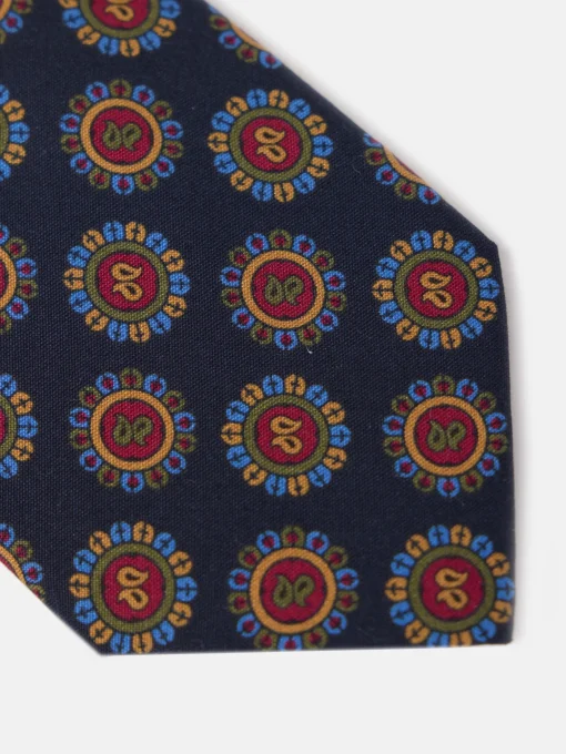 Silbon Accesorios·Corbatas, Pajaritas Y Pañuelos-Corbata circulos azul marino Azul marino