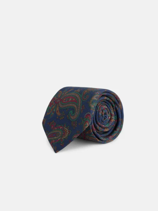 Silbon Accesorios·Corbatas, Pajaritas Y Pañuelos-Corbata estampada pasley azul marino Azul marino