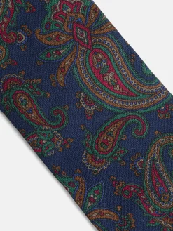 Silbon Accesorios·Corbatas, Pajaritas Y Pañuelos-Corbata estampada pasley azul marino Azul marino