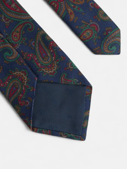 Silbon Accesorios·Corbatas, Pajaritas Y Pañuelos-Corbata estampada pasley azul marino Azul marino