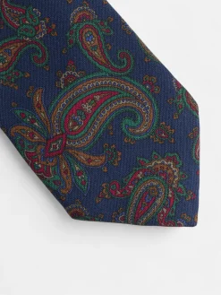 Silbon Accesorios·Corbatas, Pajaritas Y Pañuelos-Corbata estampada pasley azul marino Azul marino