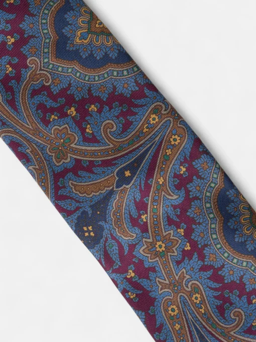 Silbon Accesorios·Corbatas, Pajaritas Y Pañuelos-Corbata estampado acanto Burdeos
