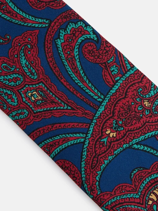 Silbon Accesorios·Corbatas, Pajaritas Y Pañuelos-Corbata estampado cachemir Azul