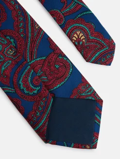 Silbon Accesorios·Corbatas, Pajaritas Y Pañuelos-Corbata estampado cachemir Azul