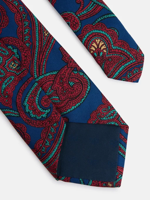 Silbon Accesorios·Corbatas, Pajaritas Y Pañuelos-Corbata estampado cachemir Azul