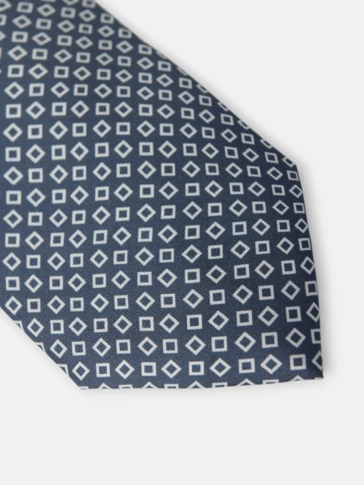 Silbon Accesorios·Corbatas, Pajaritas Y Pañuelos-Corbata estampado cuadros irregular azul marino Azul marino
