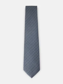 Silbon Accesorios·Corbatas, Pajaritas Y Pañuelos-Corbata estampado cuadros irregular azul marino Azul marino