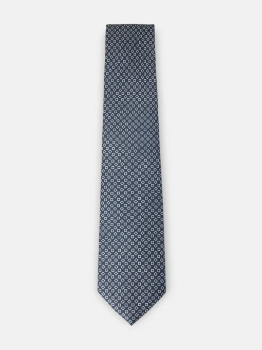 Silbon Accesorios·Corbatas, Pajaritas Y Pañuelos-Corbata estampado cuadros irregular azul marino Azul marino