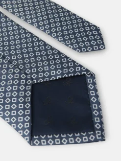 Silbon Accesorios·Corbatas, Pajaritas Y Pañuelos-Corbata estampado cuadros irregular azul marino Azul marino