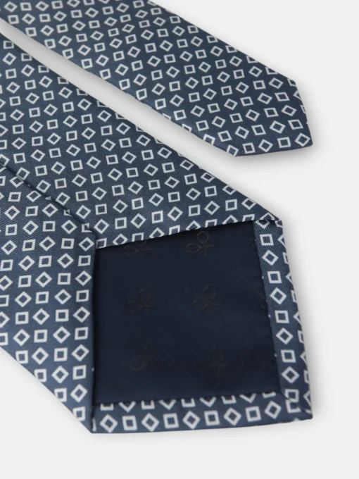 Silbon Accesorios·Corbatas, Pajaritas Y Pañuelos-Corbata estampado cuadros irregular azul marino Azul marino