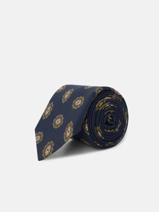 Silbon Accesorios·Corbatas, Pajaritas Y Pañuelos-Corbata medallon azul marino Azul marino