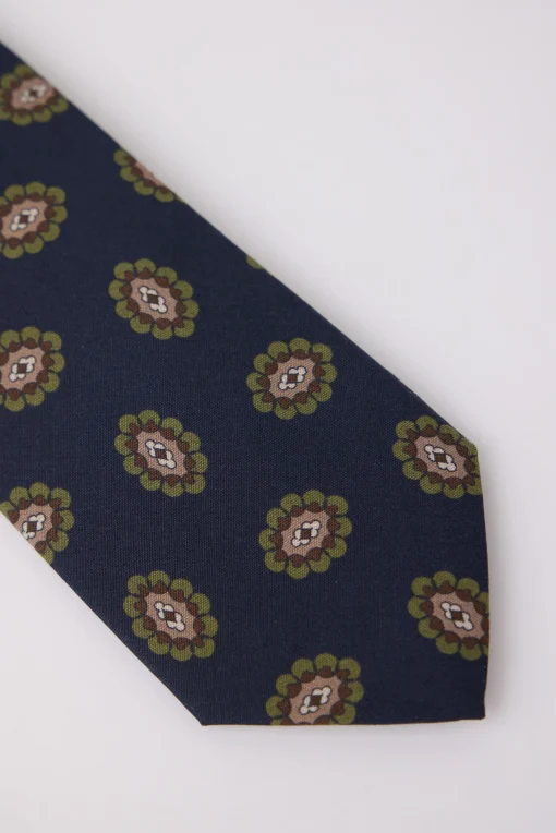 Silbon Accesorios·Corbatas, Pajaritas Y Pañuelos-Corbata medallon azul marino Azul marino