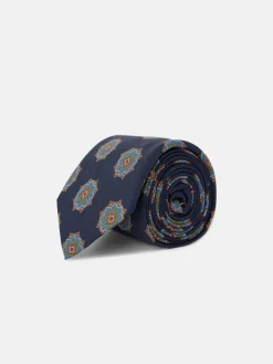 Silbon Accesorios·Corbatas, Pajaritas Y Pañuelos-Corbata motivo ankara azul marino Azul marino