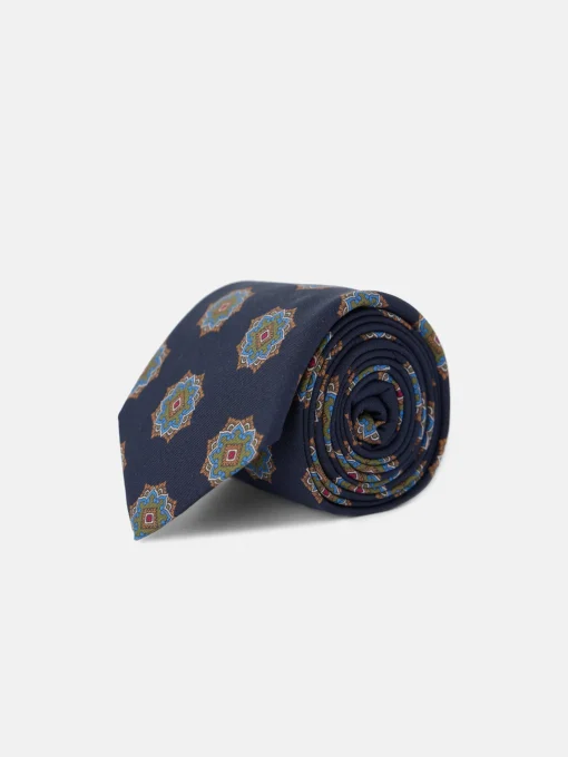 Silbon Accesorios·Corbatas, Pajaritas Y Pañuelos-Corbata motivo ankara azul marino Azul marino