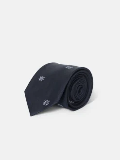 Silbon Accesorios·Corbatas, Pajaritas Y Pañuelos-Corbata motivo geometrico raquetas azul marino Azul marino