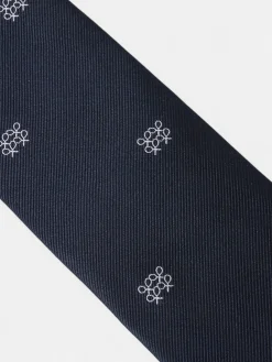 Silbon Accesorios·Corbatas, Pajaritas Y Pañuelos-Corbata motivo geometrico raquetas azul marino Azul marino