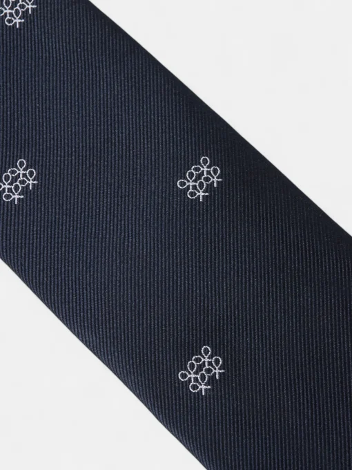 Silbon Accesorios·Corbatas, Pajaritas Y Pañuelos-Corbata motivo geometrico raquetas azul marino Azul marino