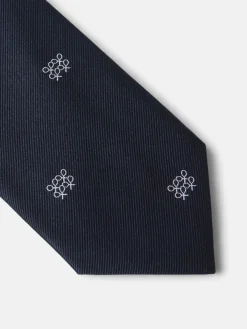 Silbon Accesorios·Corbatas, Pajaritas Y Pañuelos-Corbata motivo geometrico raquetas azul marino Azul marino