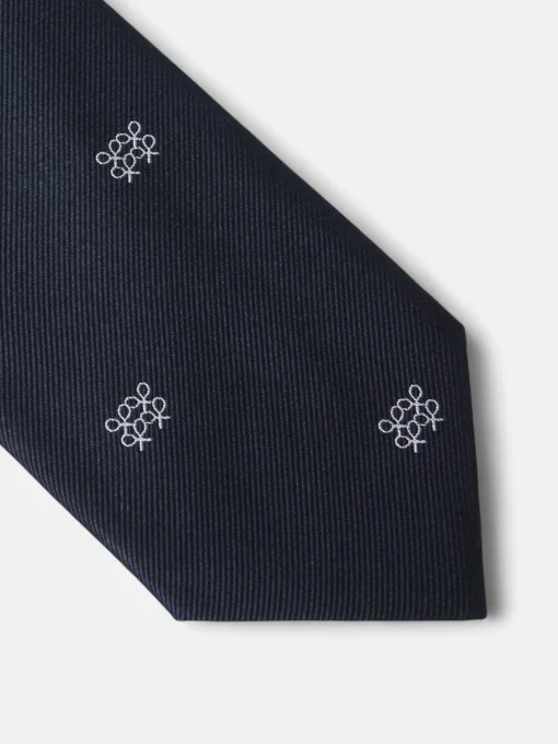 Silbon Accesorios·Corbatas, Pajaritas Y Pañuelos-Corbata motivo geometrico raquetas azul marino Azul marino