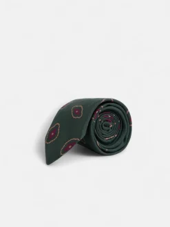 Silbon Accesorios·Corbatas, Pajaritas Y Pañuelos-Corbata motivo irregular geometrico Verde
