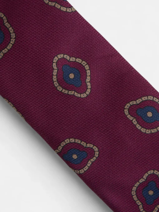 Silbon Accesorios·Corbatas, Pajaritas Y Pañuelos-Corbata motivo irregular geometrico Burdeos