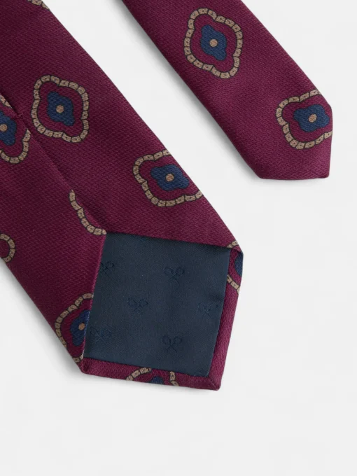 Silbon Accesorios·Corbatas, Pajaritas Y Pañuelos-Corbata motivo irregular geometrico Burdeos