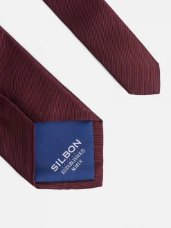 Silbon Accesorios·Corbatas, Pajaritas Y Pañuelos-Corbata lisa Burdeos
